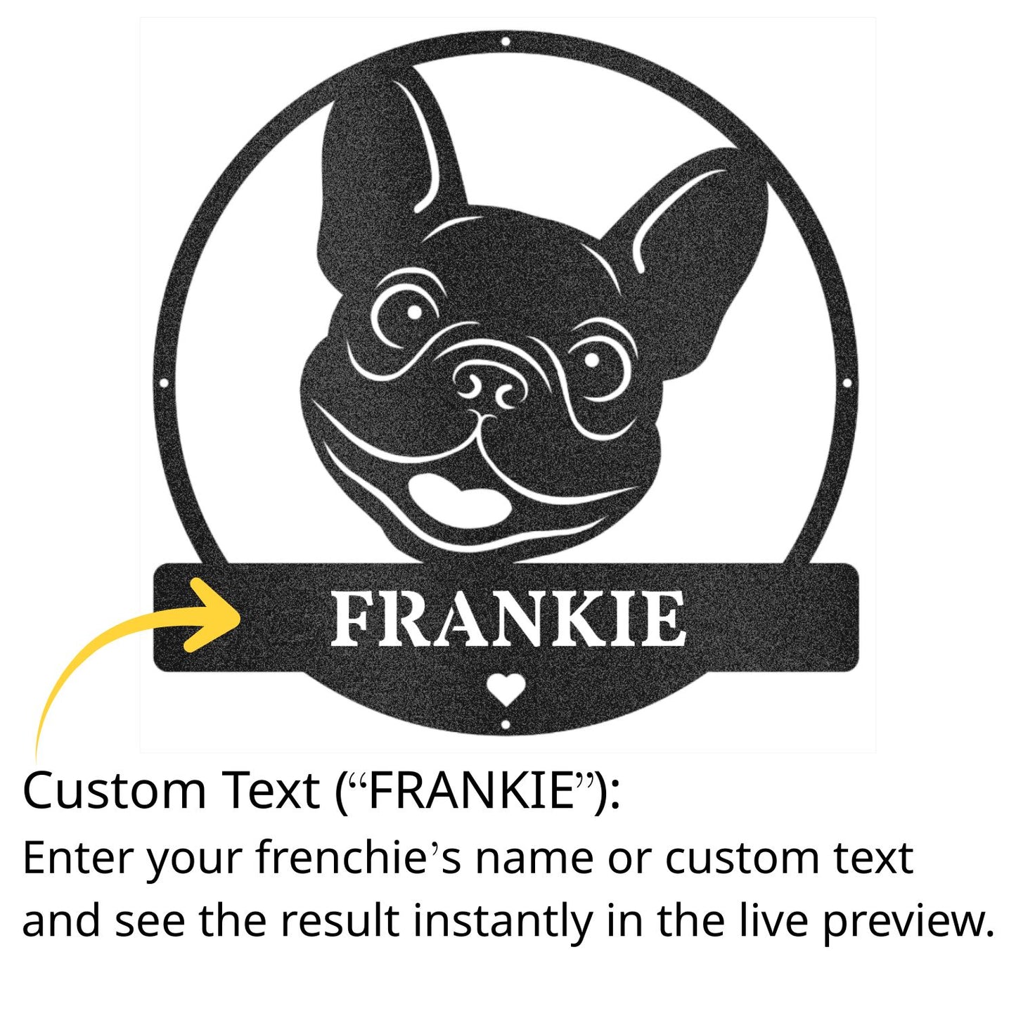 Personalized Playful Frenchie Metal Sign